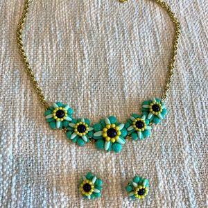 talbots flower necklace and earrings